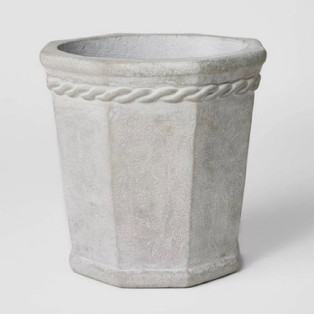 8” Octagon Concrete Planter Grey Small - Threshold Studio McGee